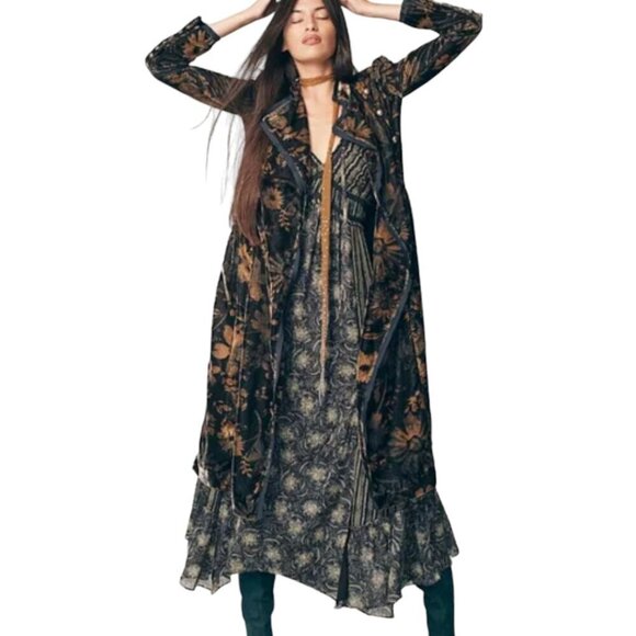 Free People Jackets & Blazers - Free People Hazel Duster Crushed Velvet